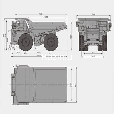 सामग्री परिवहन के लिए SRT95C खनन डंप ट्रक 783kW भार क्षमता 95t
